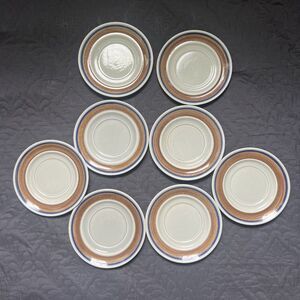 Metlox Poppytrail Vernon Bandero 8pc Stoneware 6" Snack Dessert Plates 1969-1979